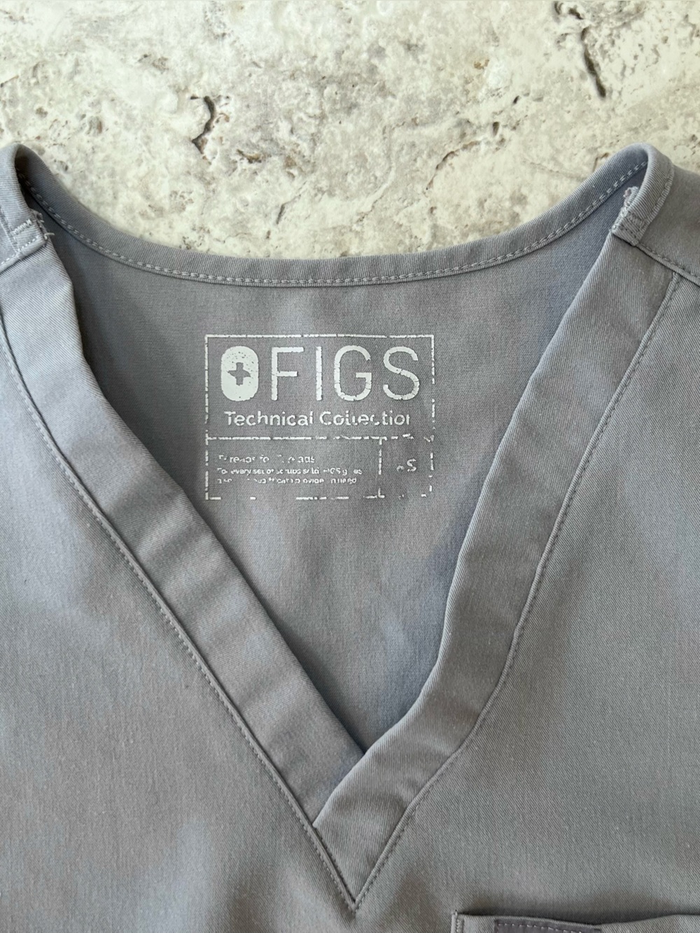 FIGS Catarina One-Pocket Scrub Top, Limited Edition Cement Grey (PO#: 1367), XS - Picture 5 of 9